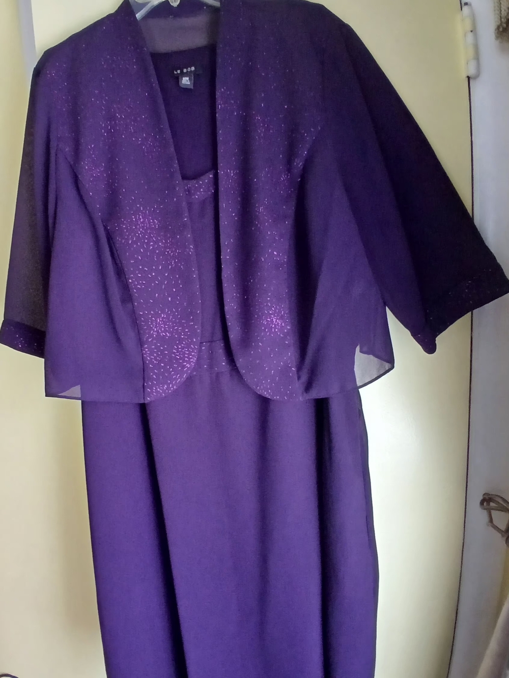 Liz & Co Purple Midi Dress with Jacket
